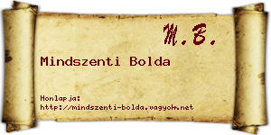Mindszenti Bolda névjegykártya